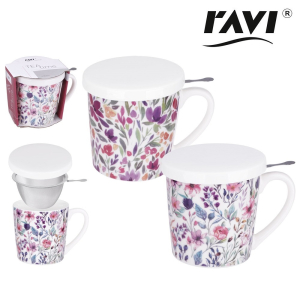 Kubek z zaparzaczem i pokrywką TEA TIME 400ml RAVI